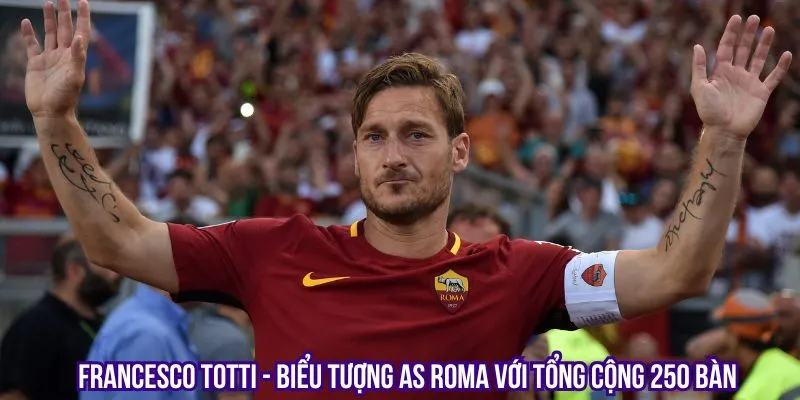 Francesco Totti xếp vị trí thứ 2 trong top ghi bàn Serie A với 250 bàn